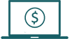 laptop with dollar sign on screen
