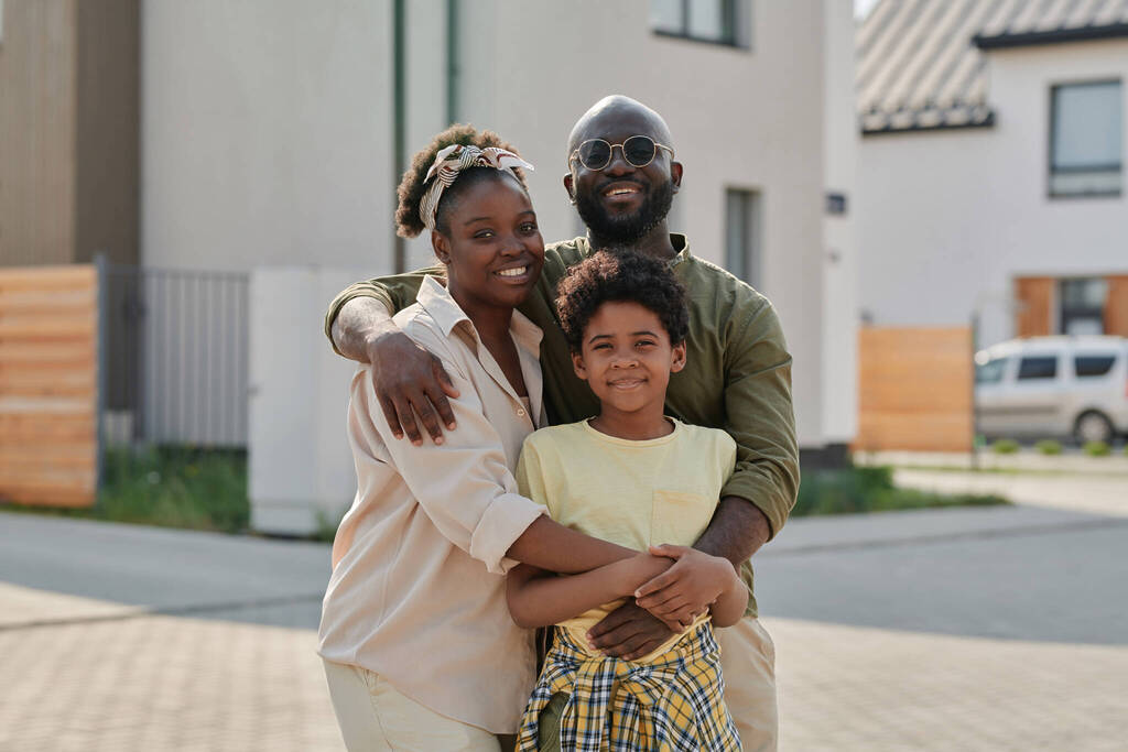 African American Family Walking Outdoors